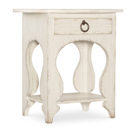 Hooker Furniture Americana One-Drawer Oval Nightstand in Cream