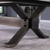 The X-leg design of the Axton Steel Pool Table offers a bold, contemporary look with all-steel construction for long-lasting durability.