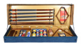 The complete Aramith Pro Cup Pool Table Accessories Kit displayed on a white background, showcasing all included items such as the premium pool cues, Pro-Cup ball set, cue rack, and accessories, emphasizing high-quality craftsmanship.