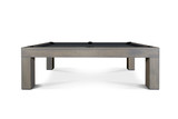 Side profile of The Natural custom slate pool table by Doc & Holliday, displayed on a white background to showcase its modern lines and clean architectural legs. Finished in a cool-toned Grey Wash, this USA-made table pairs effortlessly with transitional and contemporary interiors.