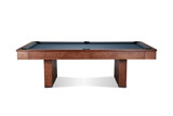 Upgrade your game room with the Jackie's Pool Table in Pecan Bourbon Walnut. Made in the USA with customizable options for a personalized touch, exclusively available at Sawyer Twain.