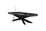 High-quality 1” three-piece slate playing surface of the Plank & Hide Felix Steel Slate Pool Table, ensuring professional-grade ball movement and flawless gameplay.