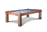The Alta Slate Pool Table is shown at a clean ¾ angle, dressed in its warm Honey Ash finish. The Parsons-style frame delivers a sleek, grounded silhouette, while the golden undertones of the wood grain add natural warmth and modern texture.