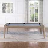 The Boca modern pool table styled in a high-end residential space with architectural lighting and luxury flooring
