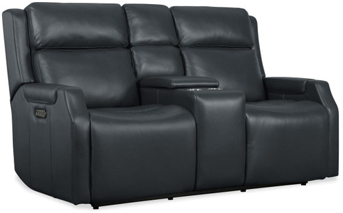 Hooker Furniture Nelson Zero Gravity Power Console Loveseat with Power Headrests and Lumbar