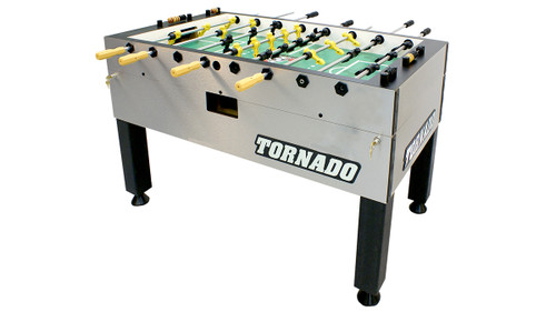 Tornado T‑3000 ITSF Competition Table in stainless laminate finish, shown in regulation format with optional logo.