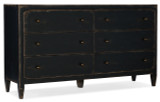 Hooker Furniture Ciao Bella Six-Drawer Dresser- Black