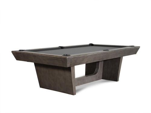 Nixon Billiards Kai Slate Pool Table in Grayson Grey with a sleek modern finish, solid wood construction, and tournament-grade three-piece slate.