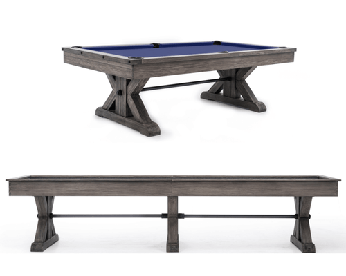 Plank & Hide Otis Pool Table & Shuffleboard Game Room Combo