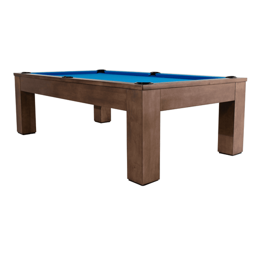 Wide shot of Peter Parsons Slate Pool Table by Doc & Holliday, handcrafted in USA, showing solid maple frame and slate surface