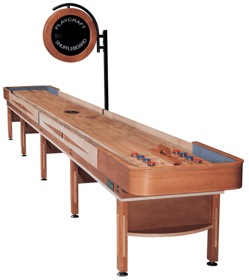 Telluride Honey Shuffleboard Table with optional Overhead Electronic Scoring